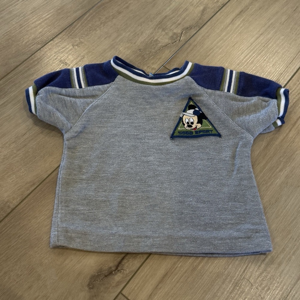 Disney Babies Mickey Mouse Shirt 12 Months Embroidered 90s Good Sport Retro